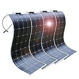 DOKIO 4PC Panel Solar Flexible 100W 18V Monocristalino ETFE...